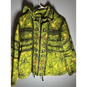RARE Vintage Unisex Japanese Jacket With Floral Embroidery W/Detachable Hood